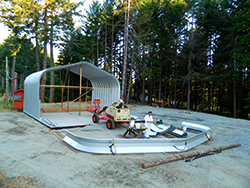 Vancouver Island Waterjet Steel Building Arch Installation